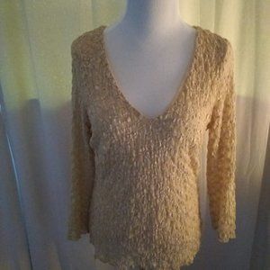 GOLD STRECH LACY TOP WITH LINING XL